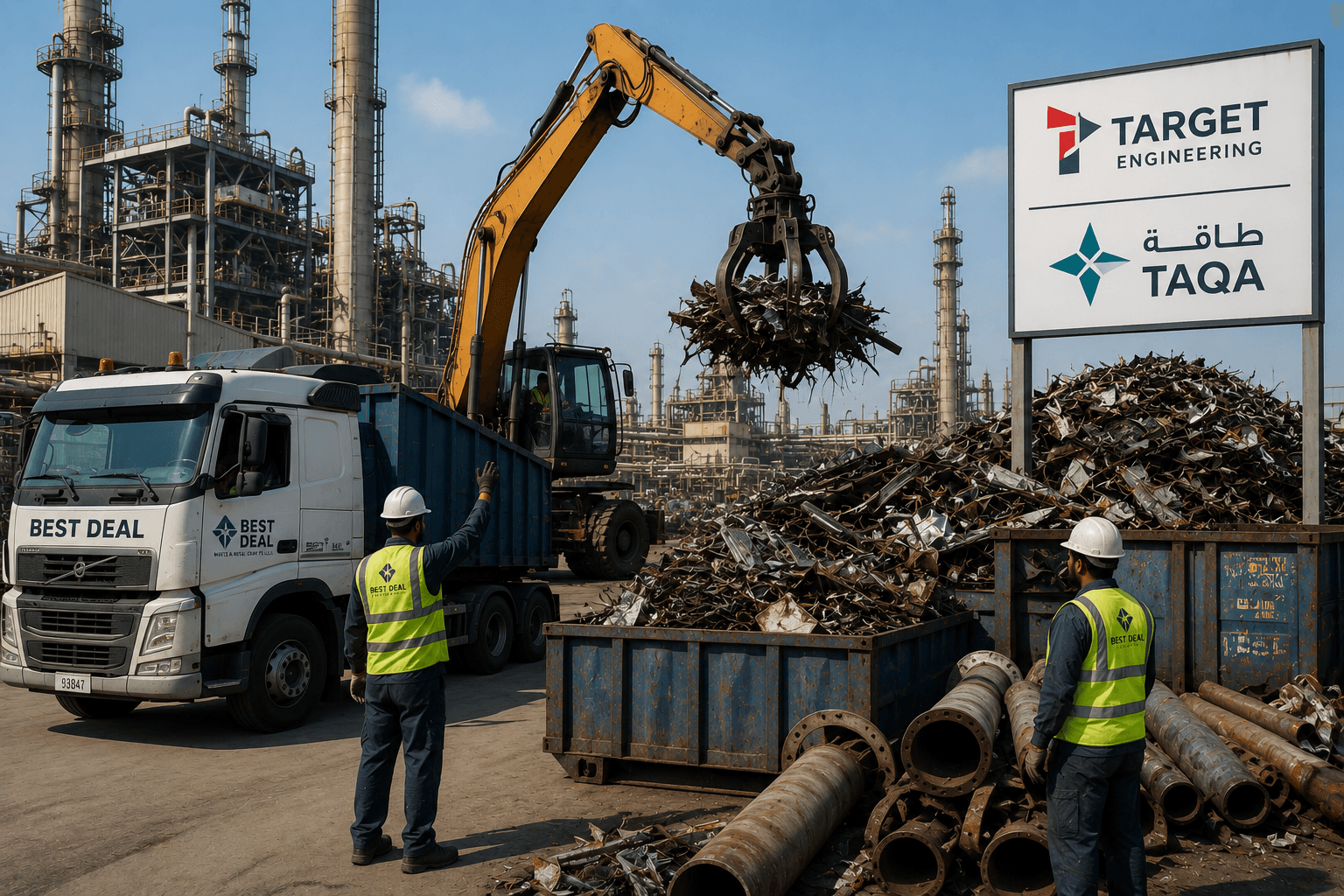 Industrial scrap clearance and metal recycling at Target Engineering and TAQA facilities